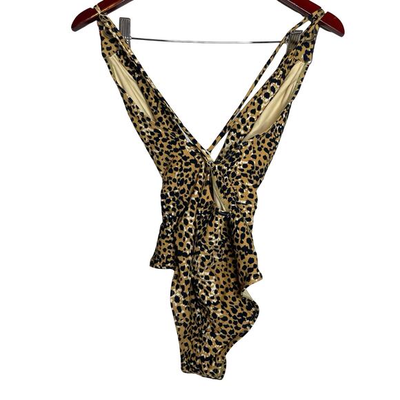 Mara Hoffman leopard front twist one piece swimsuit sz S - Picture 3 of 5